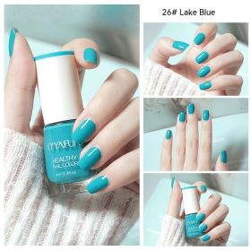 Nail Polish New Water-based Long-lasting Quick-drying Transparent (Option: 26 Lake Blue-8ML)