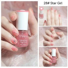 Nail Polish New Water-based Long-lasting Quick-drying Transparent (Option: 28 Starry Sky Girl-8ML)