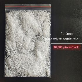 Manicure Flat Semicircle Pure White Rice White Pearl (Option: Style 1-Default)