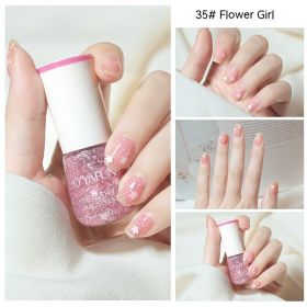 Nail Polish New Water-based Long-lasting Quick-drying Transparent (Option: 35 Flower Season Girl-8ML)
