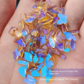 Nail Ornament Mixed 100 Aurora Diamond Phantom Shaped Diamon (Option: Phantom Aurora Purple)