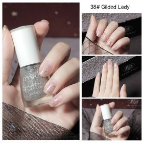 Nail Polish New Water-based Long-lasting Quick-drying Transparent (Option: 38 Gilding Madam-8ML)