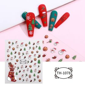 Christmas Manicure Snowman Christmas Tree Nail Sticker (Option: TH 1078-85 X100mm Bare Clip)