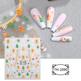 Christmas Manicure Snowman Christmas Tree Nail Sticker (Option: TH 1090-85 X100mm Bare Clip)