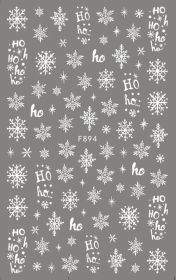 New Pure White Winter Snowflake Nail Stickers (Option: F894 White Bare Clip)