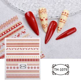 Christmas Manicure Snowman Christmas Tree Nail Sticker (Option: TH 1079-85 X100mm Bare Clip)