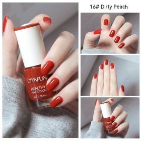 Nail Polish New Water-based Long-lasting Quick-drying Transparent (Option: 16 Dirty Peach-8ML)